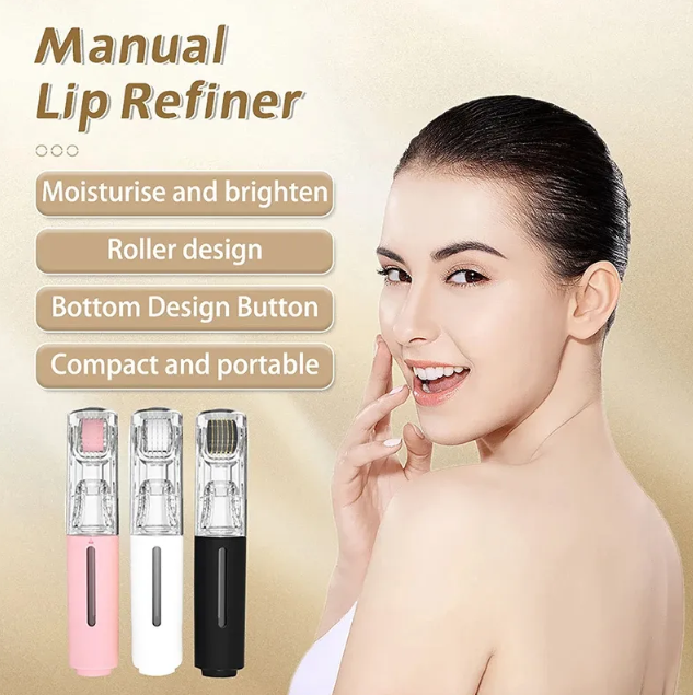 3-in-1 Lip Plumping & Microneedle Roller – Serum Applicator for Fuller Lips & Smoother Skin